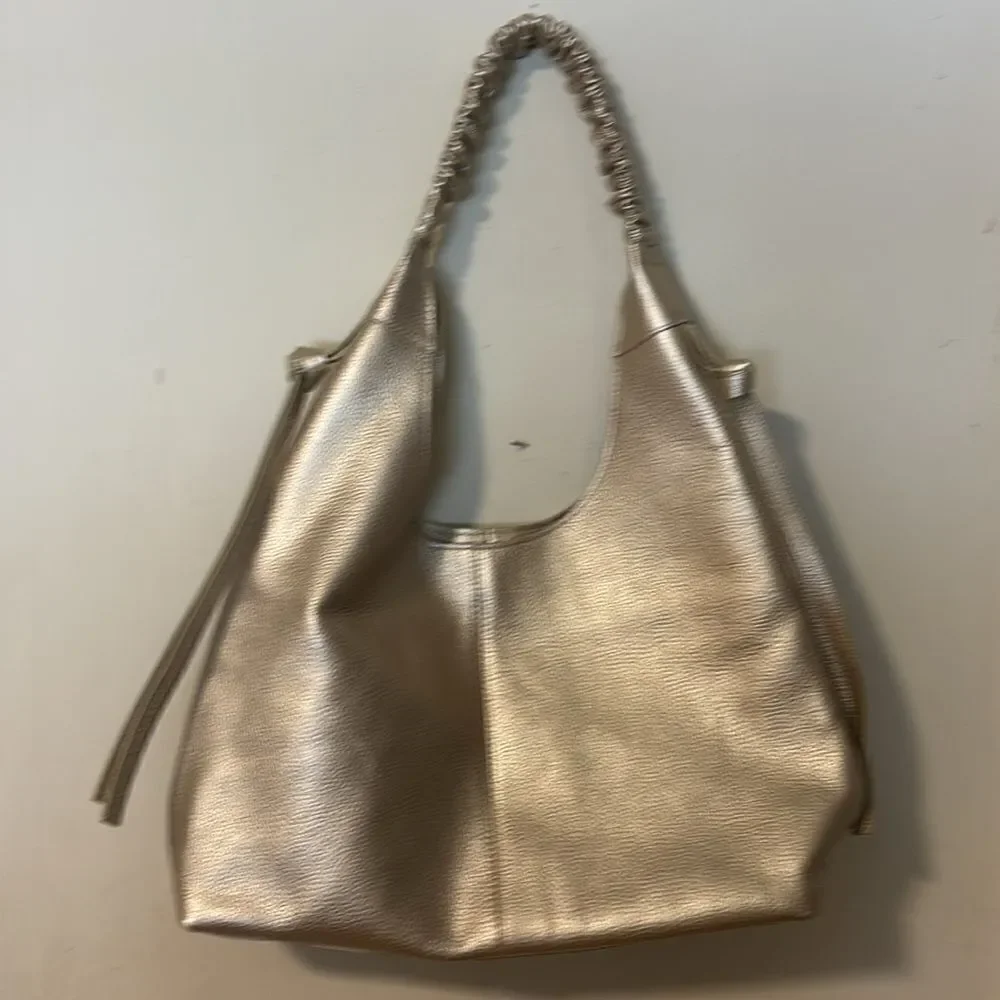 Laggo Genuine Leather Gold  Bella Hobo Bag / Excellent